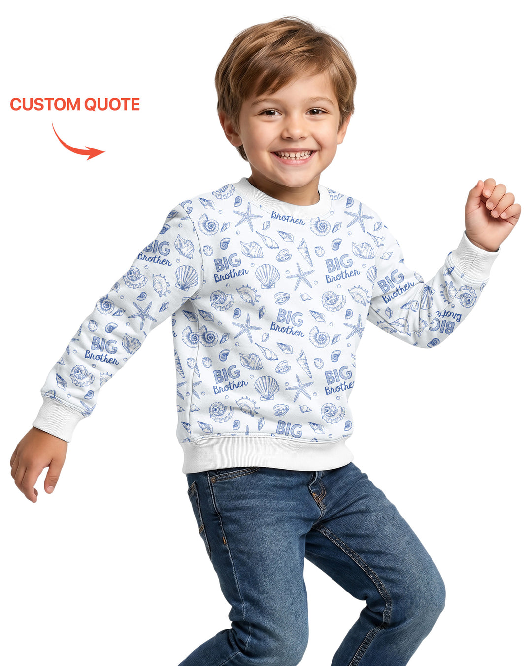 Coquette Seashell Matching Sibling Bamboo Crewneck Sweatshirt