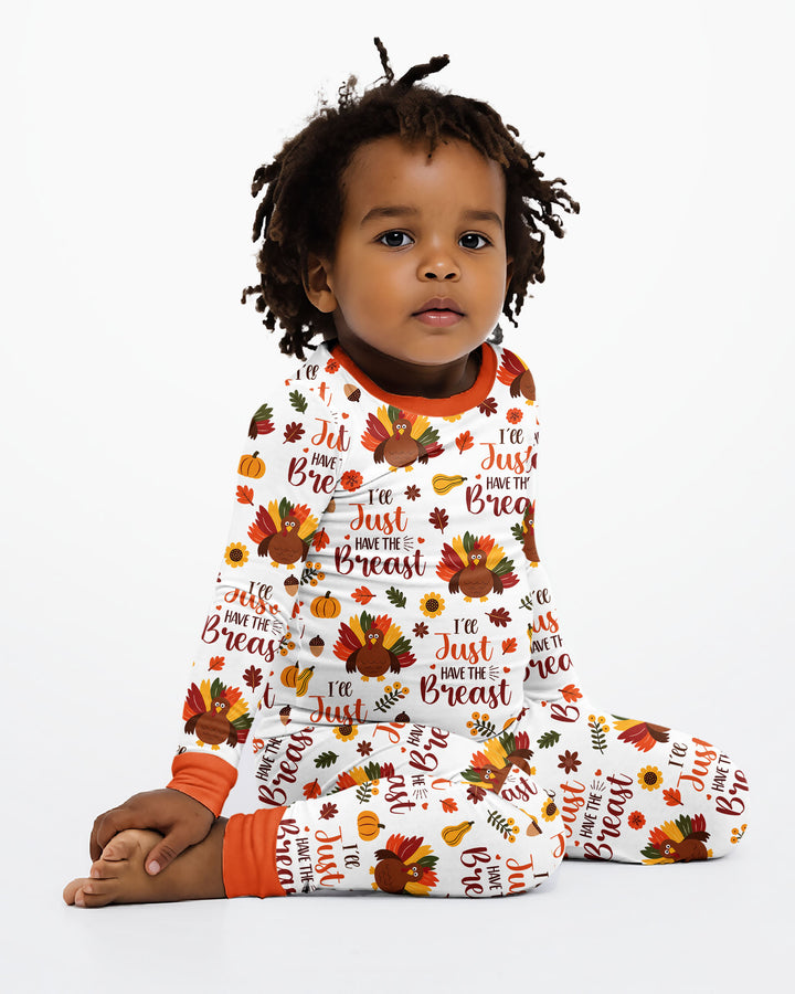 Funny Thanksgiving I’ll Just Have the Breast Bamboo Two Piece Long Sleeve Pajama Set