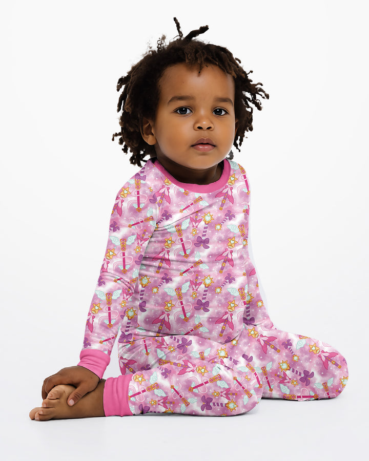Kawaii Magical Girl Wand Bamboo Two Piece Long Sleeve Pajama Set