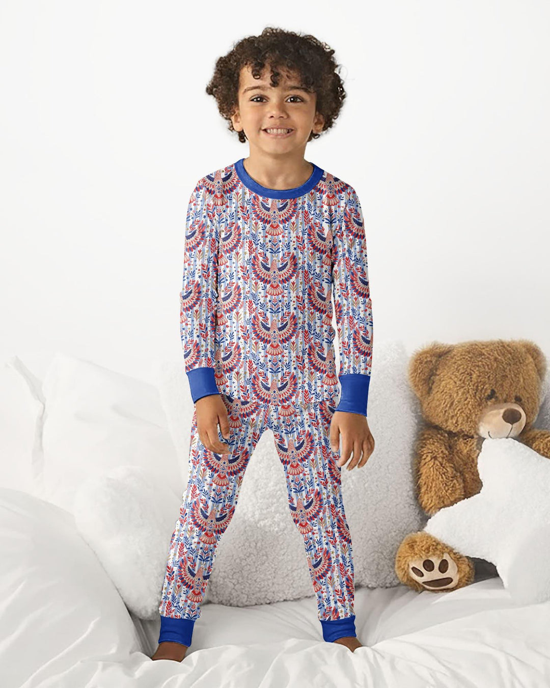 Zweiteiliges Langarm-Pyjama-Set mit Sommerfrüchten