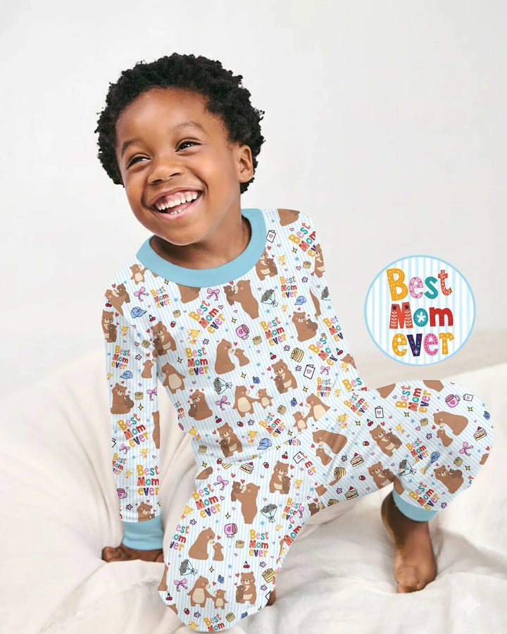 Zweiteiliges Langarm-Pyjama-Set mit Sommerfrüchten