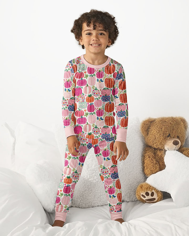 Zweiteiliges Langarm-Pyjama-Set mit Sommerfrüchten