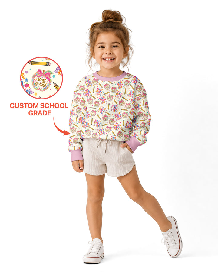 Custom School Grade First Day Cutie Bamboo Crewneck Sweatshirt