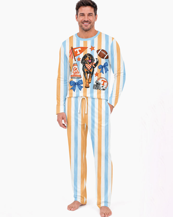 Game Day Puppy And Bows Bamboo Men's Pajama Set