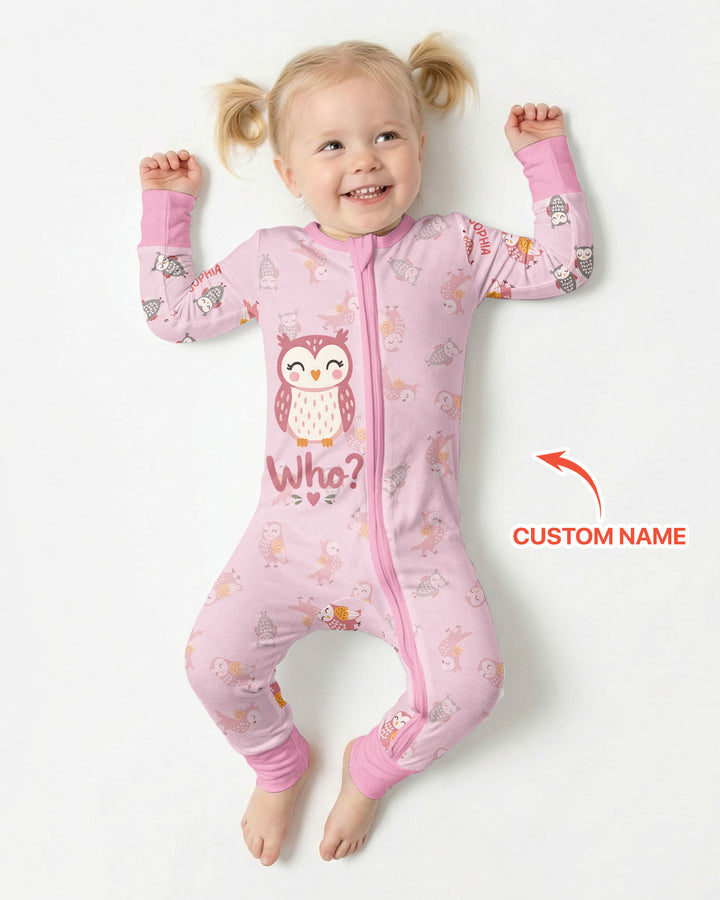 Custom Name Twin Owl Who's Who Bamboo Convertible Zippy