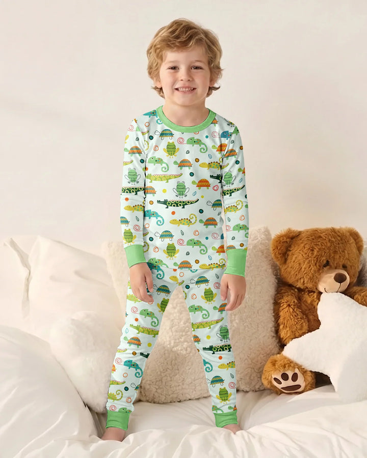 Zweiteiliges Langarm-Pyjama-Set mit Sommerfrüchten