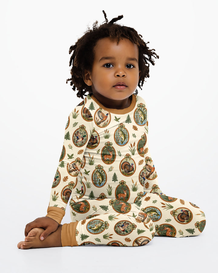 Hunting Season Family Matching Bamboo Two Piece Long Sleeve Pajama Set
