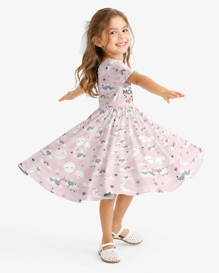 My Grandma Loves Me To The Moon And Back Bamboo Twirl Dress
