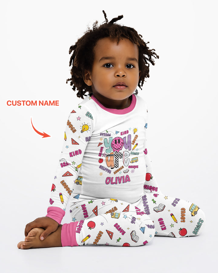 Custom Name You Are Everything Bamboo Two Piece Long Sleeve Pajama Set