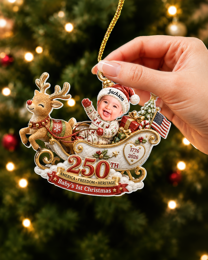America 250 Baby Personalized 1-Side Photo Acrylic Ornament