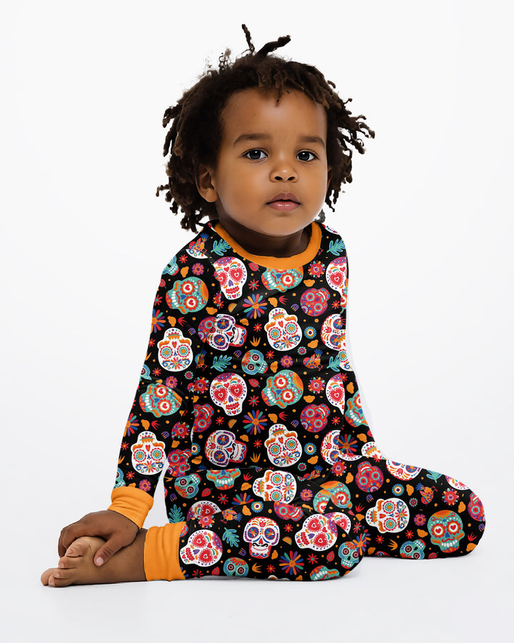 Día de los Muertos Mexico Halloween Bamboo Two Piece Long Sleeve Pajama Set