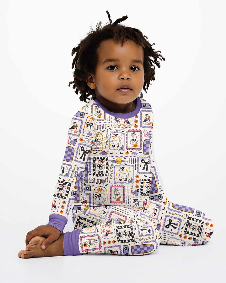 Just a Goose Halloween Bamboo Two Piece Long Sleeve Pajama Set