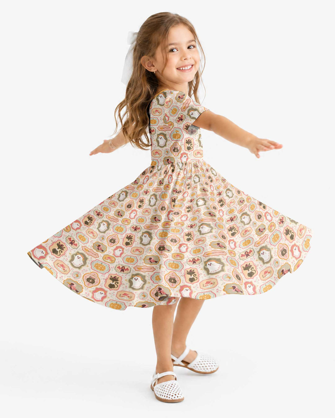 Cute Vintage Magical Cottage Style Halloween Bamboo Twirl Dress