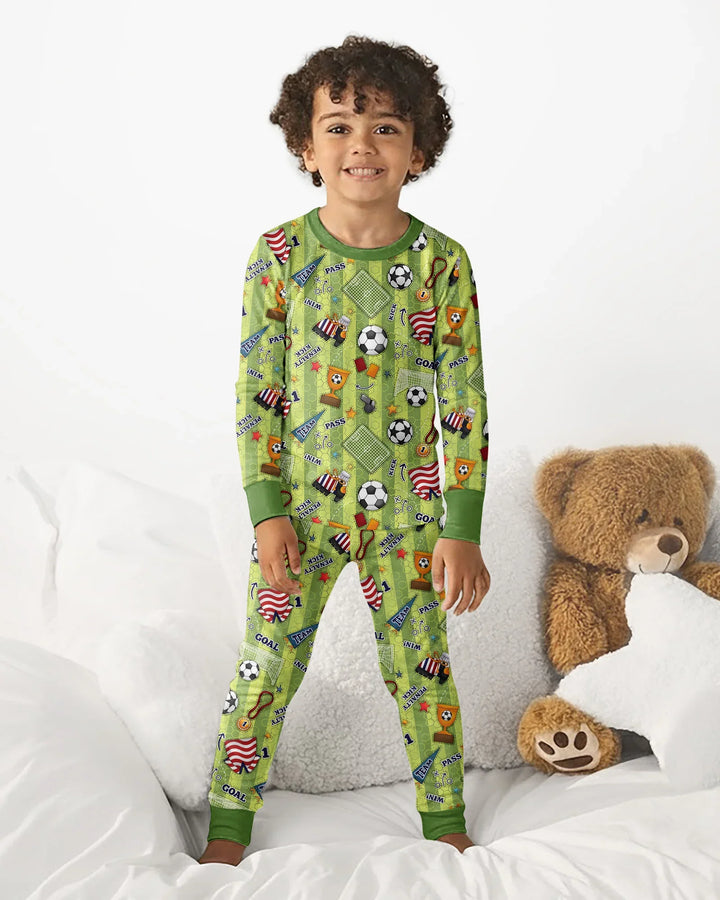 Zweiteiliges Langarm-Pyjama-Set mit Sommerfrüchten