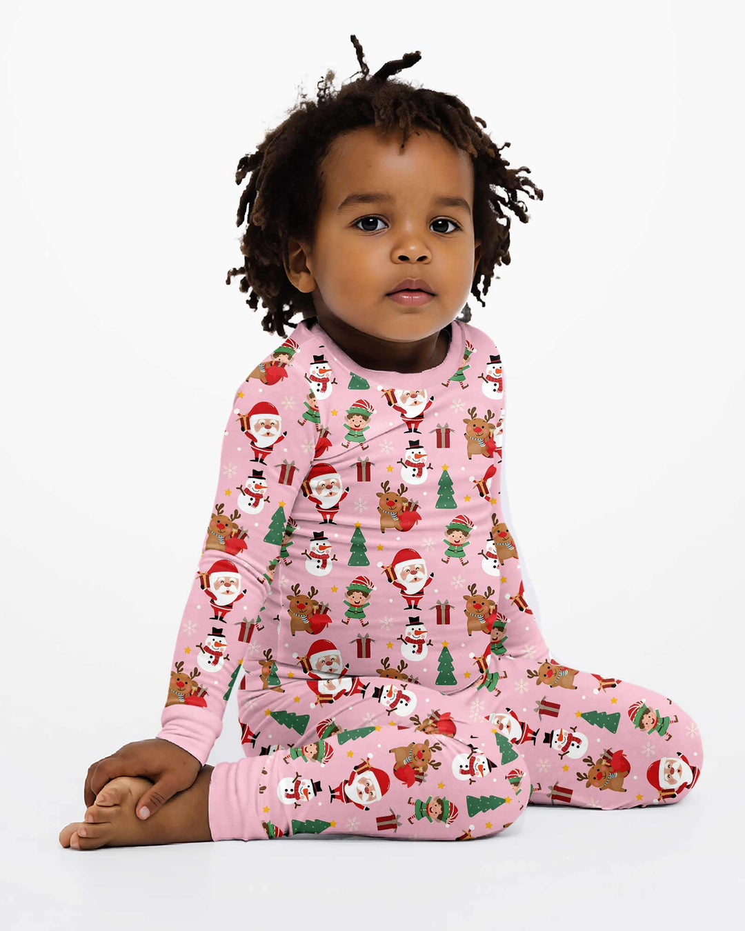 Jolly Holiday Friends Bamboo Two Piece Long Sleeve Pajama Set