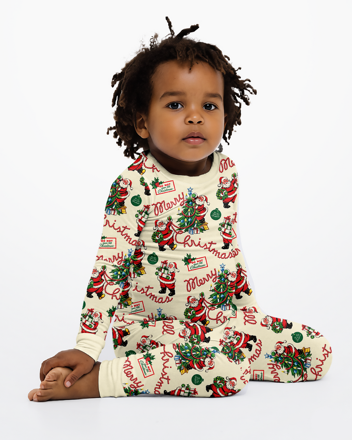 Funny Christmas Santa Bamboo Two Piece Long Sleeve Pajama Set