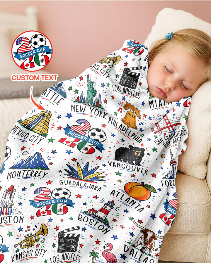 2026 Soccer Cup Host Citties Bamboo Blanket