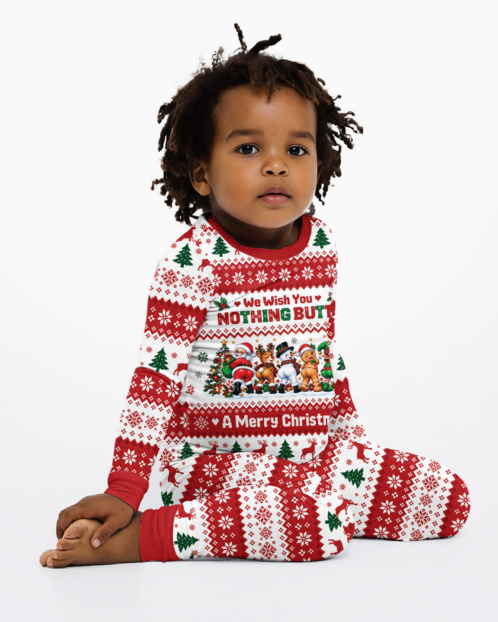 We Wish You Nothing Butt A Merry Christmas Bamboo Two Piece Long Sleeve Pajama Set