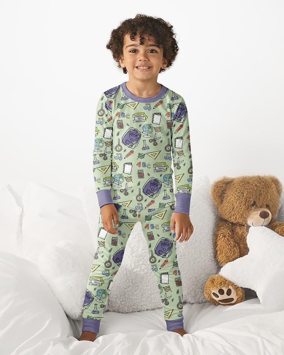 Zweiteiliges Langarm-Pyjama-Set mit Sommerfrüchten