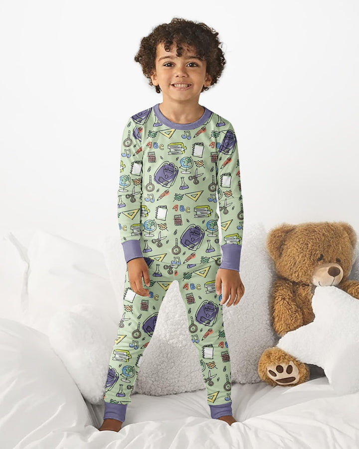 Zweiteiliges Langarm-Pyjama-Set mit Sommerfrüchten