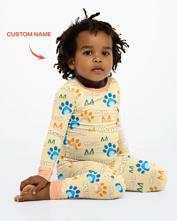 Zweiteiliges Langarm-Pyjama-Set mit Sommerfrüchten