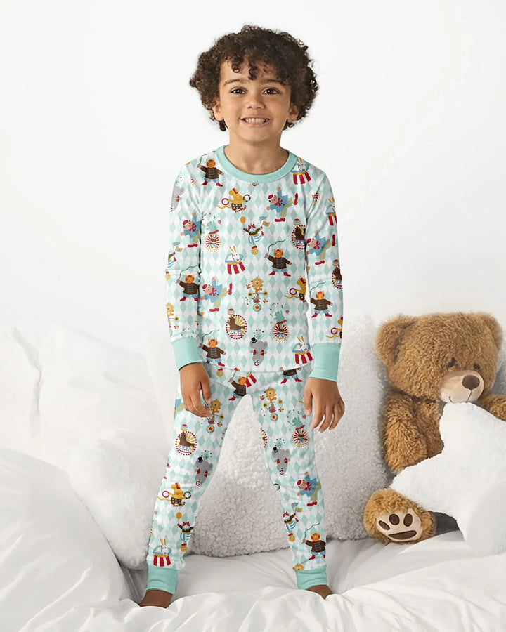 Zweiteiliges Langarm-Pyjama-Set mit Sommerfrüchten