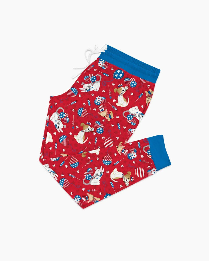 Rot, Weiß & Wuff Familien-Pyjama-Set aus Bambus für Damen
