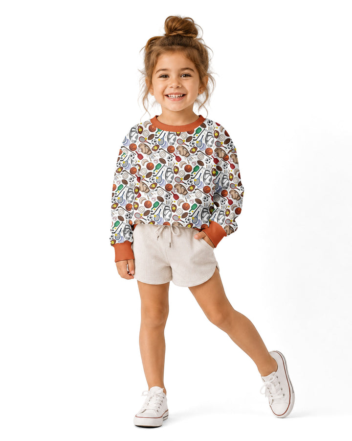 White Sports Equipment Bamboo Crewneck Sweatshirt