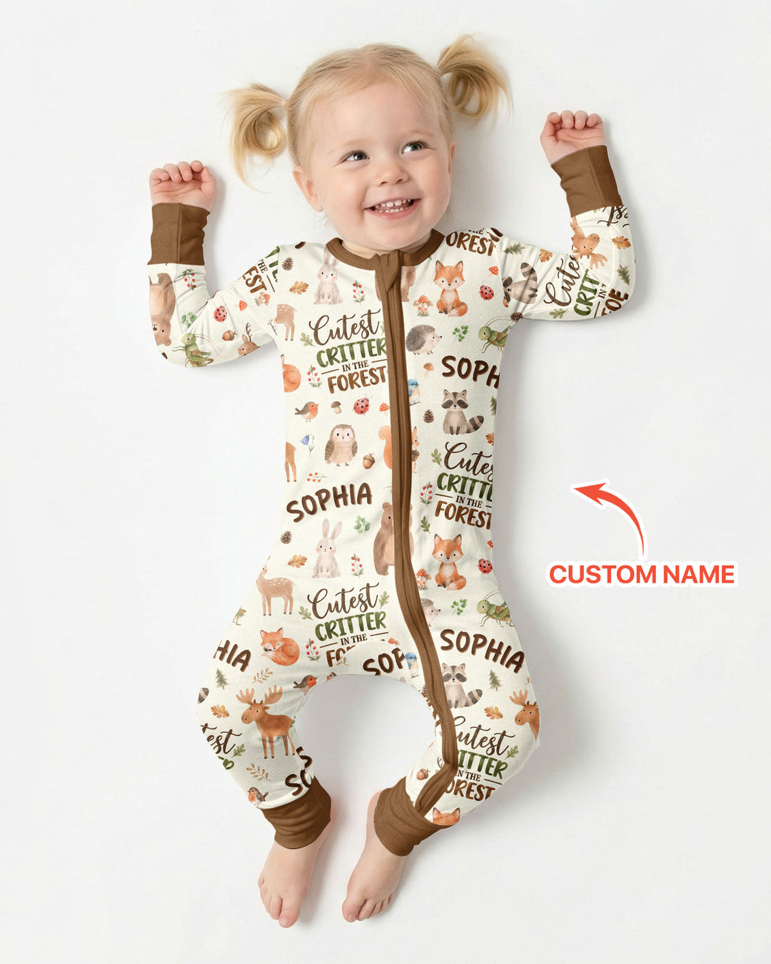 Custom Name Cutest Critter In The Forest Bamboo Convertible Zippy