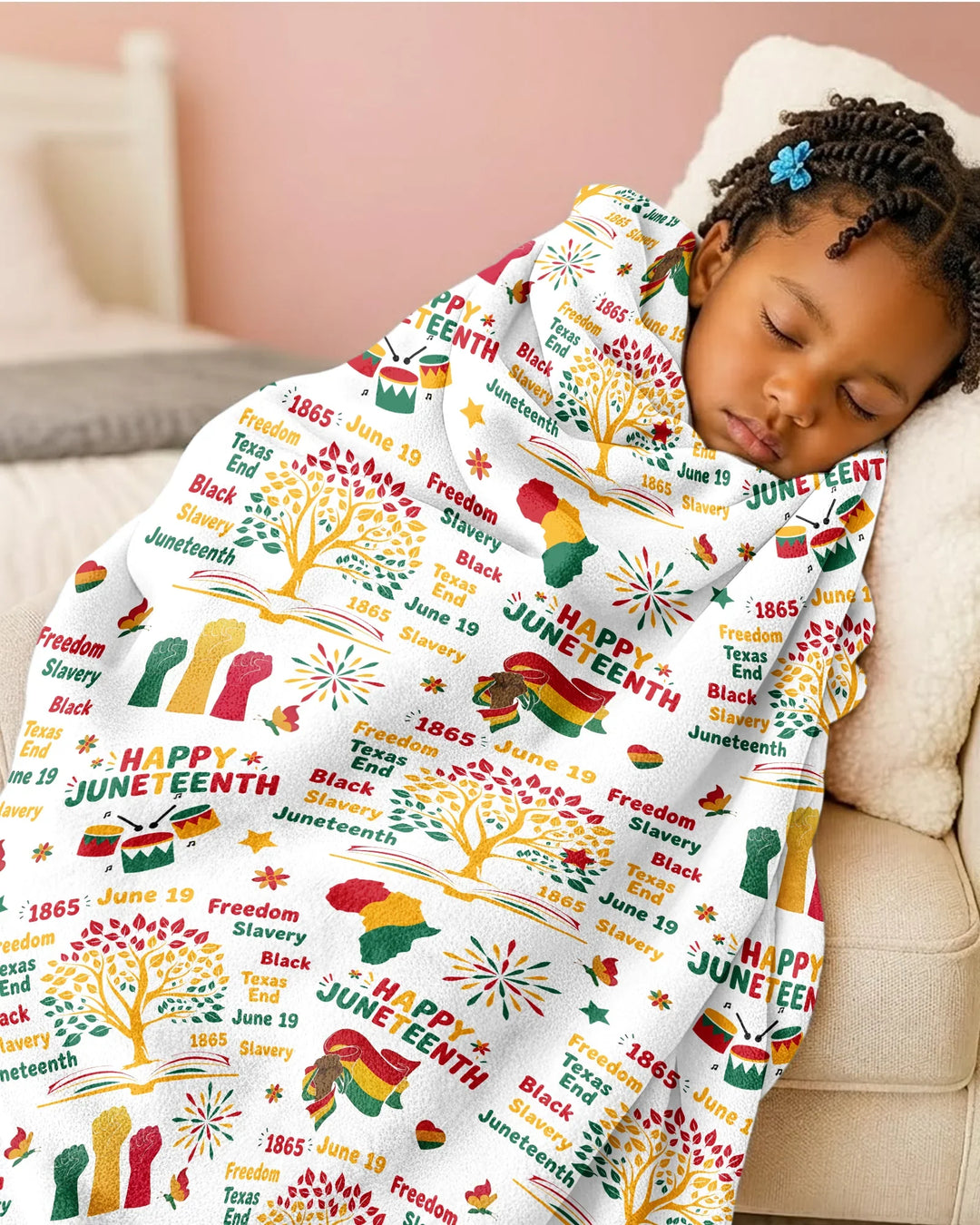 Happy Juneteenth Bamboo Blanket