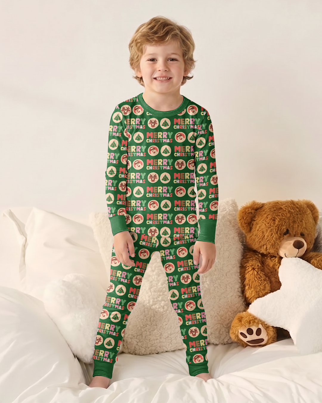 Merry Christmas Cookies Bamboo Two Piece Long Sleeve Pajama Set