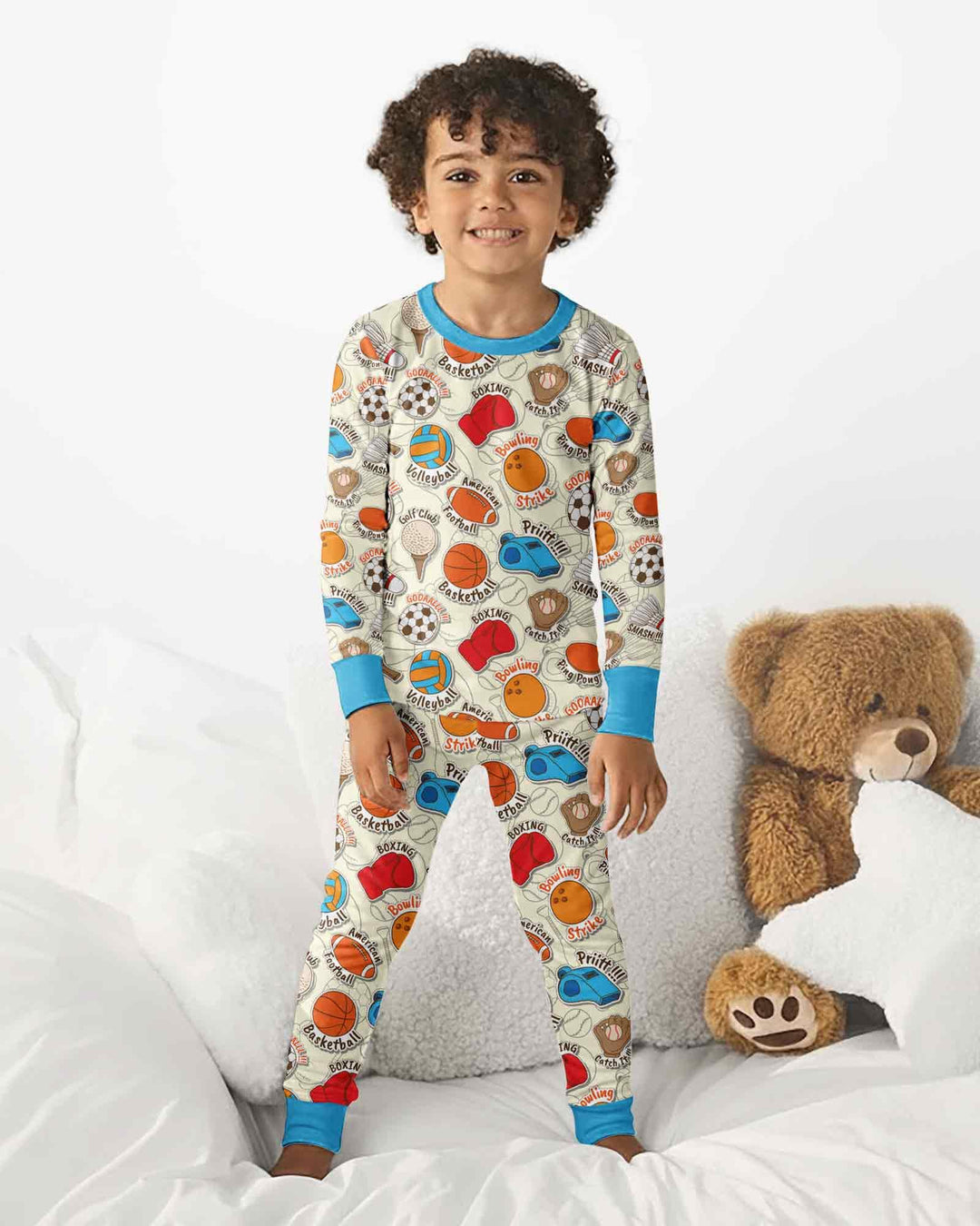 Zweiteiliges Langarm-Pyjama-Set mit Sommerfrüchten