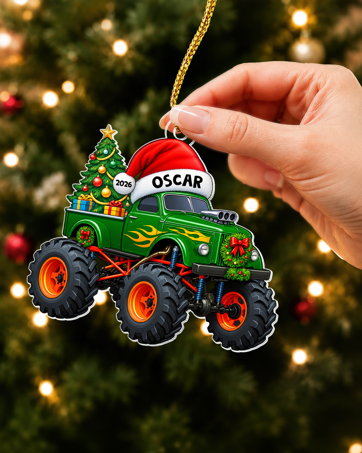 Monster Truck Christmas Personalized Acrylic Ornament