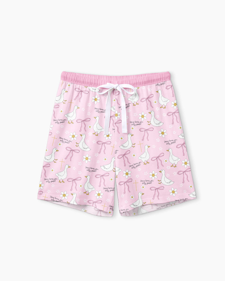 Jesus Loves You Silly Goose Bamboo Women Short Sleeve Short Pajama Set