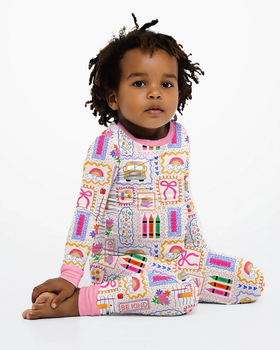 Zweiteiliges Langarm-Pyjama-Set mit Sommerfrüchten