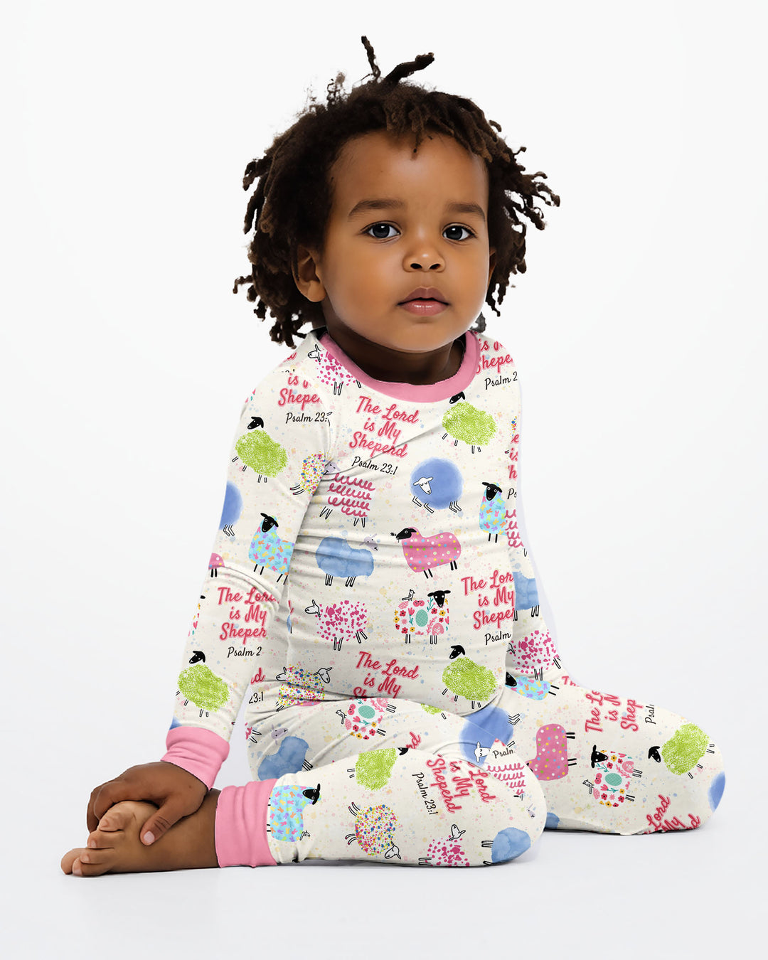 The Lord Is My Shepherd Psalm 23 Bamboo Two Piece Long Sleeve Pajama Set