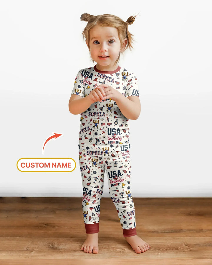 Zweiteiliges, kurzärmliges Pyjama-Set mit Marienkäfern