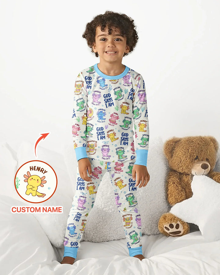 Zweiteiliges Langarm-Pyjama-Set mit Sommerfrüchten