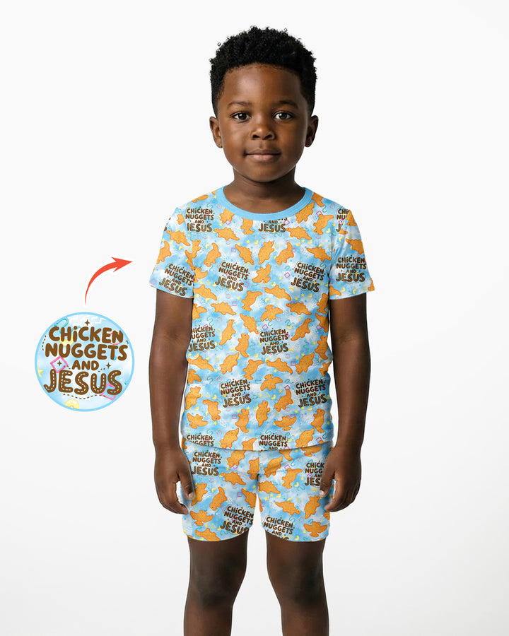 Template Zweiteiliges Pyjama-Set mit kurzen Ärmeln und Shorts