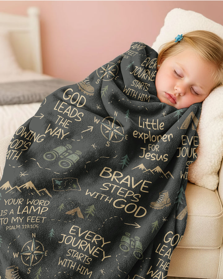Little Explorer God Leads The Way Bamboo Blanket