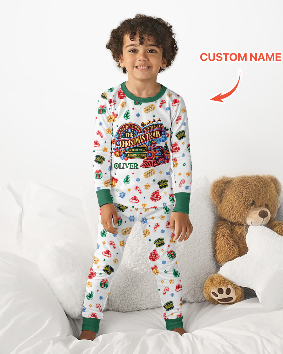 Christmas Spirit Express Bamboo Two Piece Long Sleeve Pajama Set