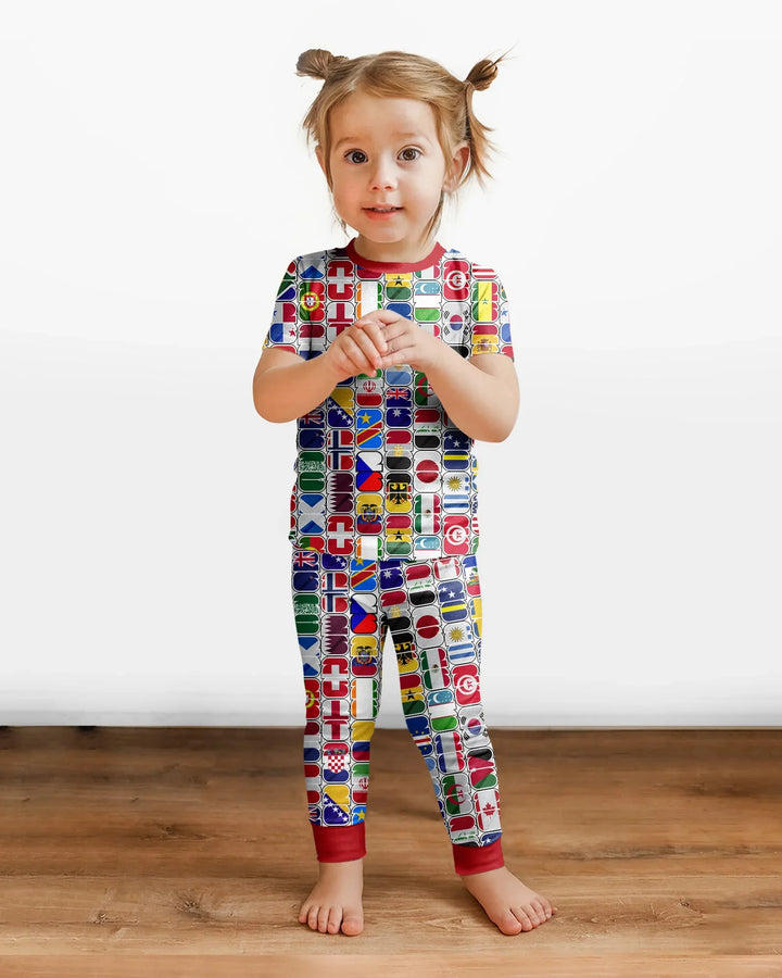 Zweiteiliges, kurzärmliges Pyjama-Set mit Marienkäfern