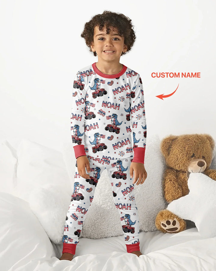 Zweiteiliges Langarm-Pyjama-Set mit Sommerfrüchten