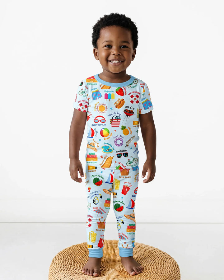 Zweiteiliges, kurzärmliges Pyjama-Set mit Marienkäfern