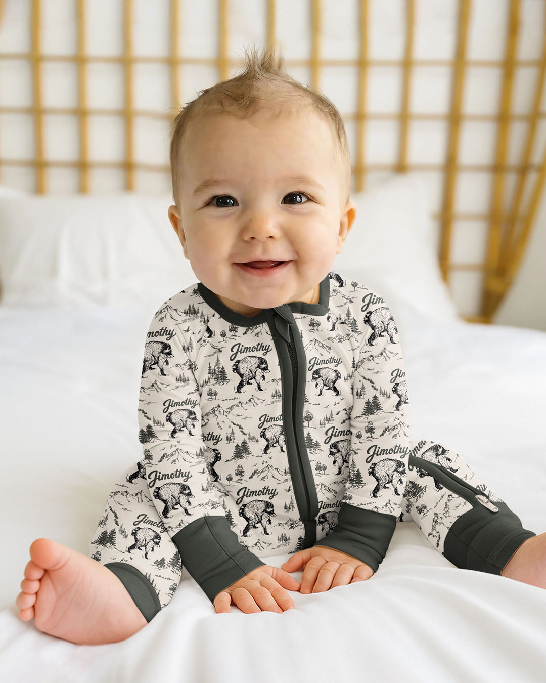 Gerippte Babykleidung mit individuellem Foto - Weich &amp; Skizzenhaft