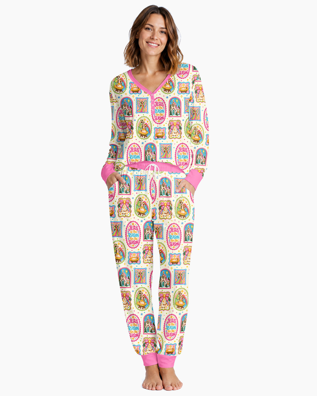 Nativity Jesus Is The Reason Bamboo Women Pajama Set
