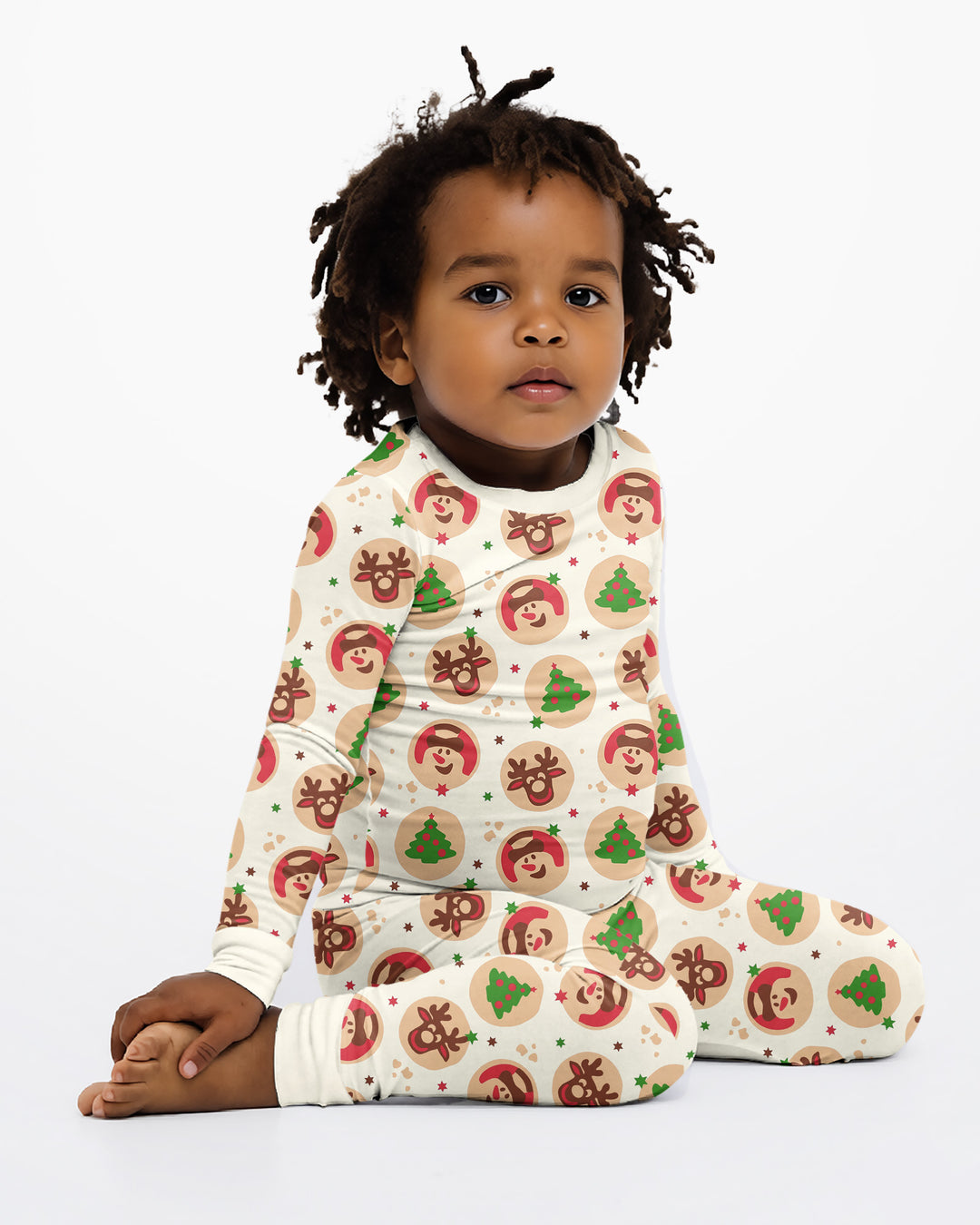 Holiday Cookie Party Family Matching Bamboo Two Piece Long Sleeve Pajama Set