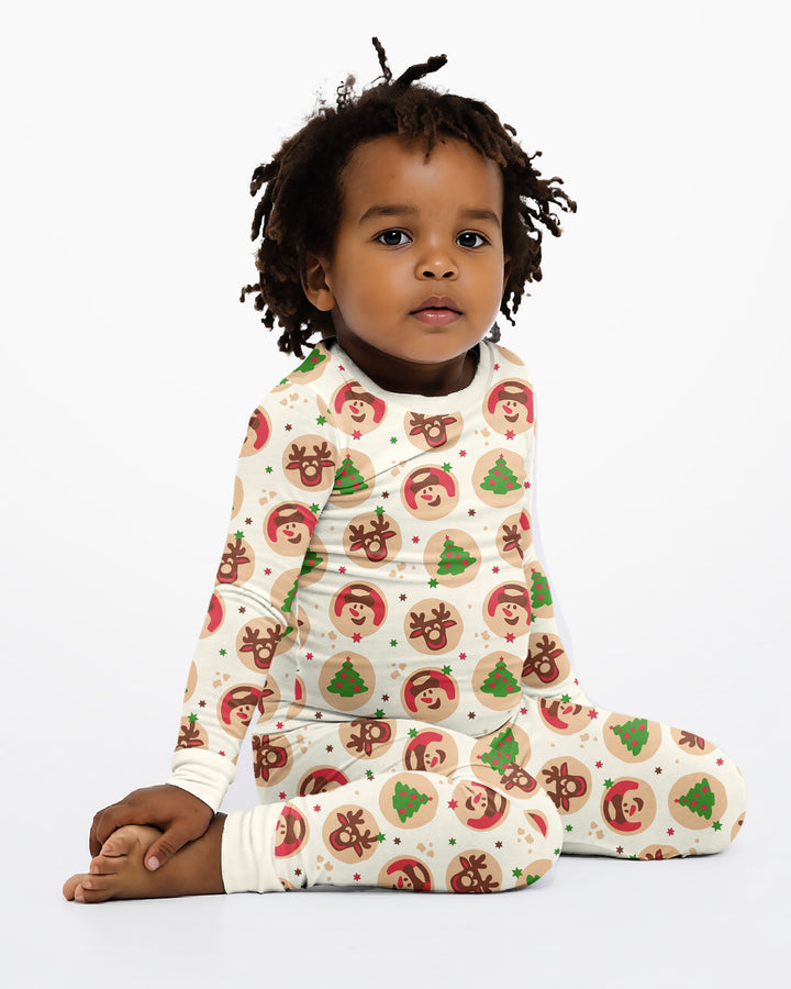Holiday Cookie Party Family Matching Bamboo Two Piece Long Sleeve Pajama Set