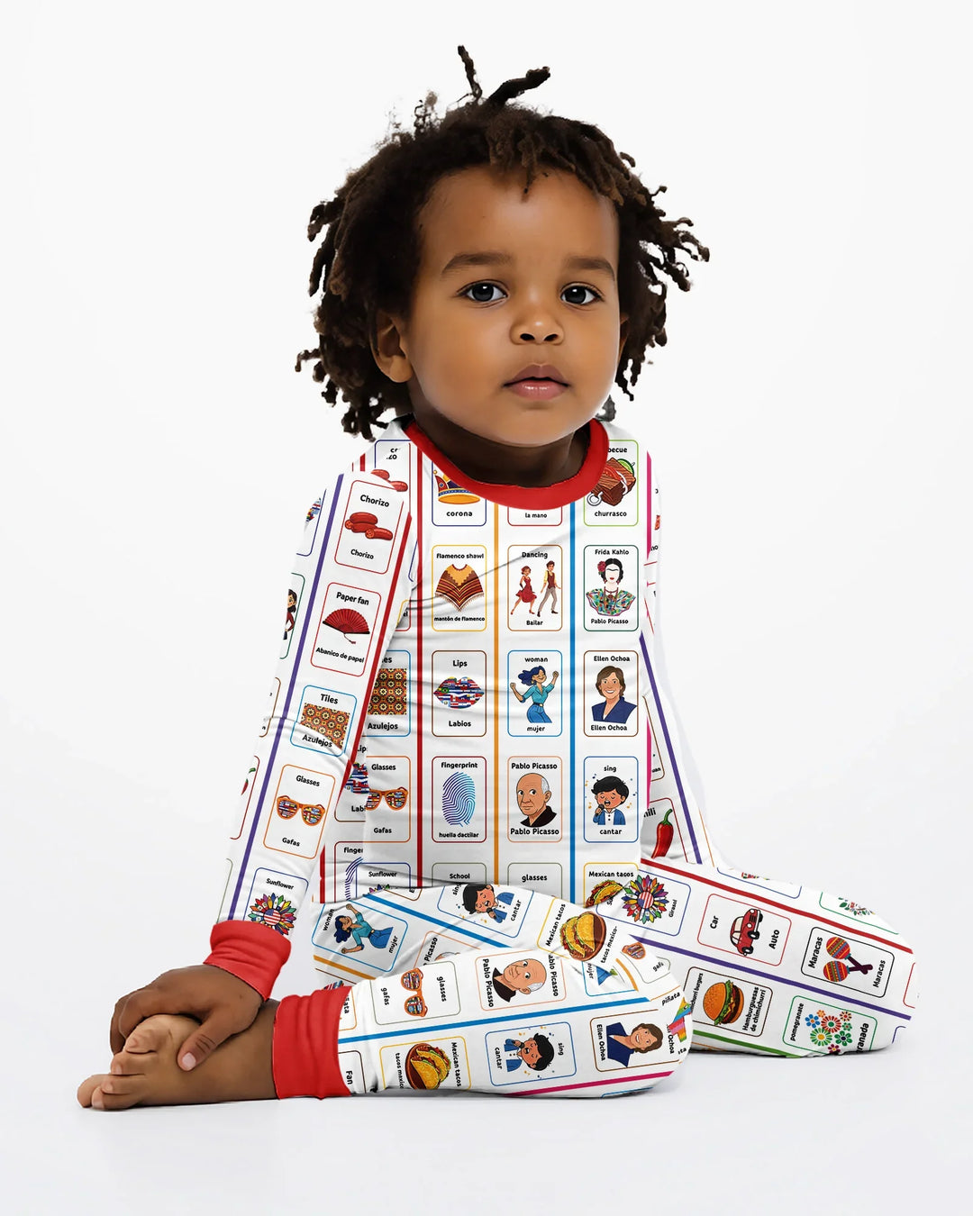Zweiteiliges Langarm-Pyjama-Set mit Sommerfrüchten