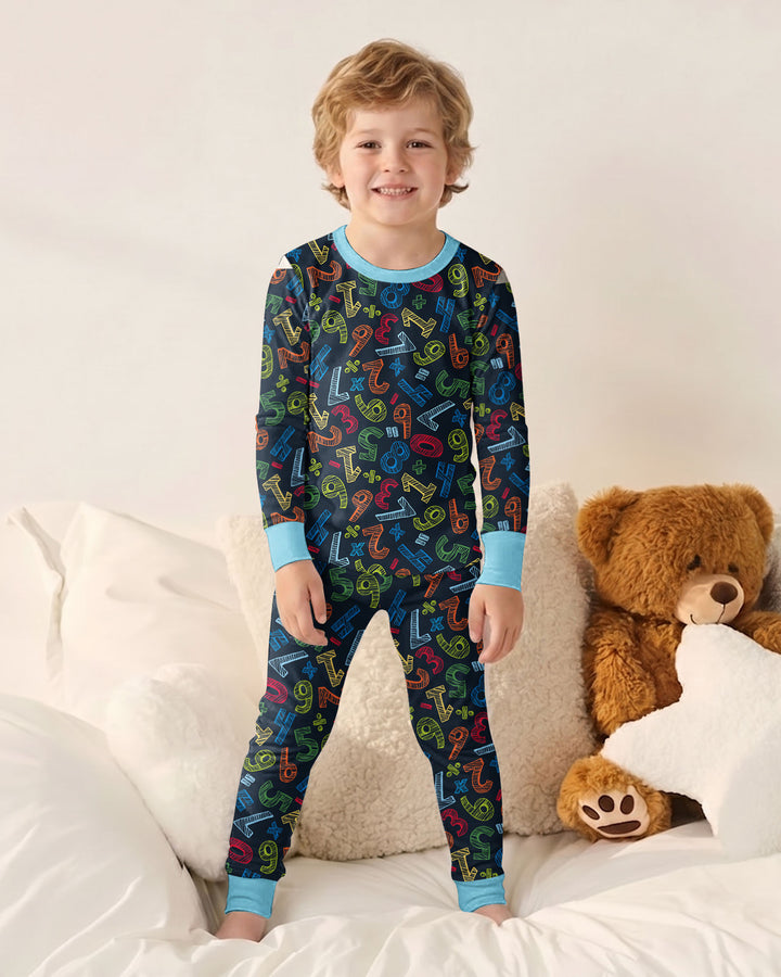 Zweiteiliges Langarm-Pyjama-Set mit Sommerfrüchten